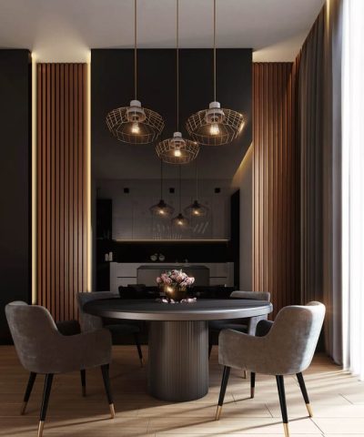 gray dining table under pendant lamps.jpg